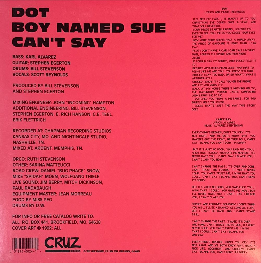 Dot - All (10”) music collectible [Barcode 031895002411] - Main Image 2