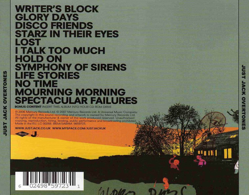 Overtones - Just Jack - Just Jack (CD - 63) music collectible [Barcode 602517238480] - Main Image 2