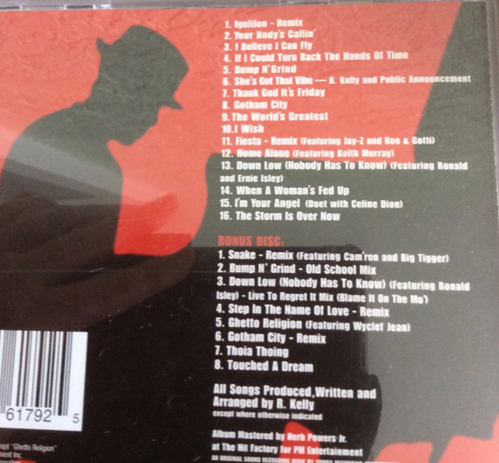 The R. In R&B Greatest Hits Collection: Volume 1 - R. Kelly (CD) music collectible [Barcode 828765617925] - Main Image 2