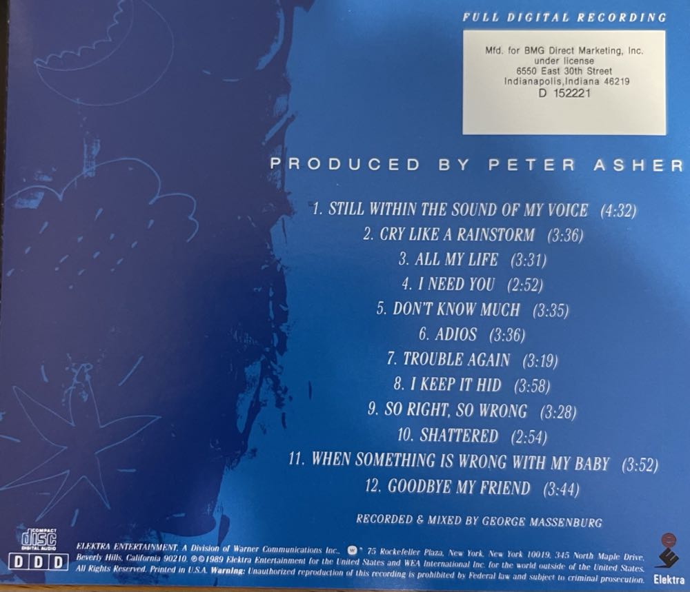 Cry Like A Rainstorm-Howl Like The Wind - Ronstadt, Linda (CD) music collectible [Barcode 7559608722] - Main Image 2