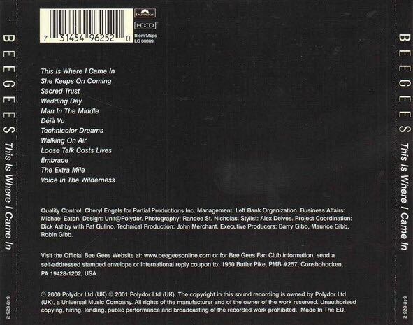 This Is Where I Came In (MP3) - Bee Gees (CD) music collectible [Barcode 6001210246732] - Main Image 2