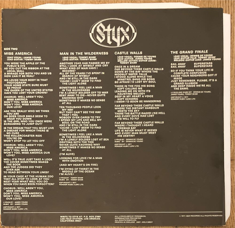 The Grand Illusion - Styx (12”) music collectible - Main Image 4