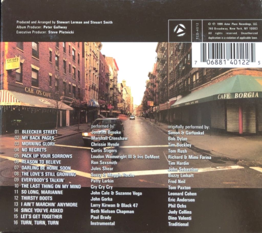 Bleecker Street: Greenwich Village In The 60s - Soundtrack (CD) music collectible [Barcode 706881401225] - Main Image 2