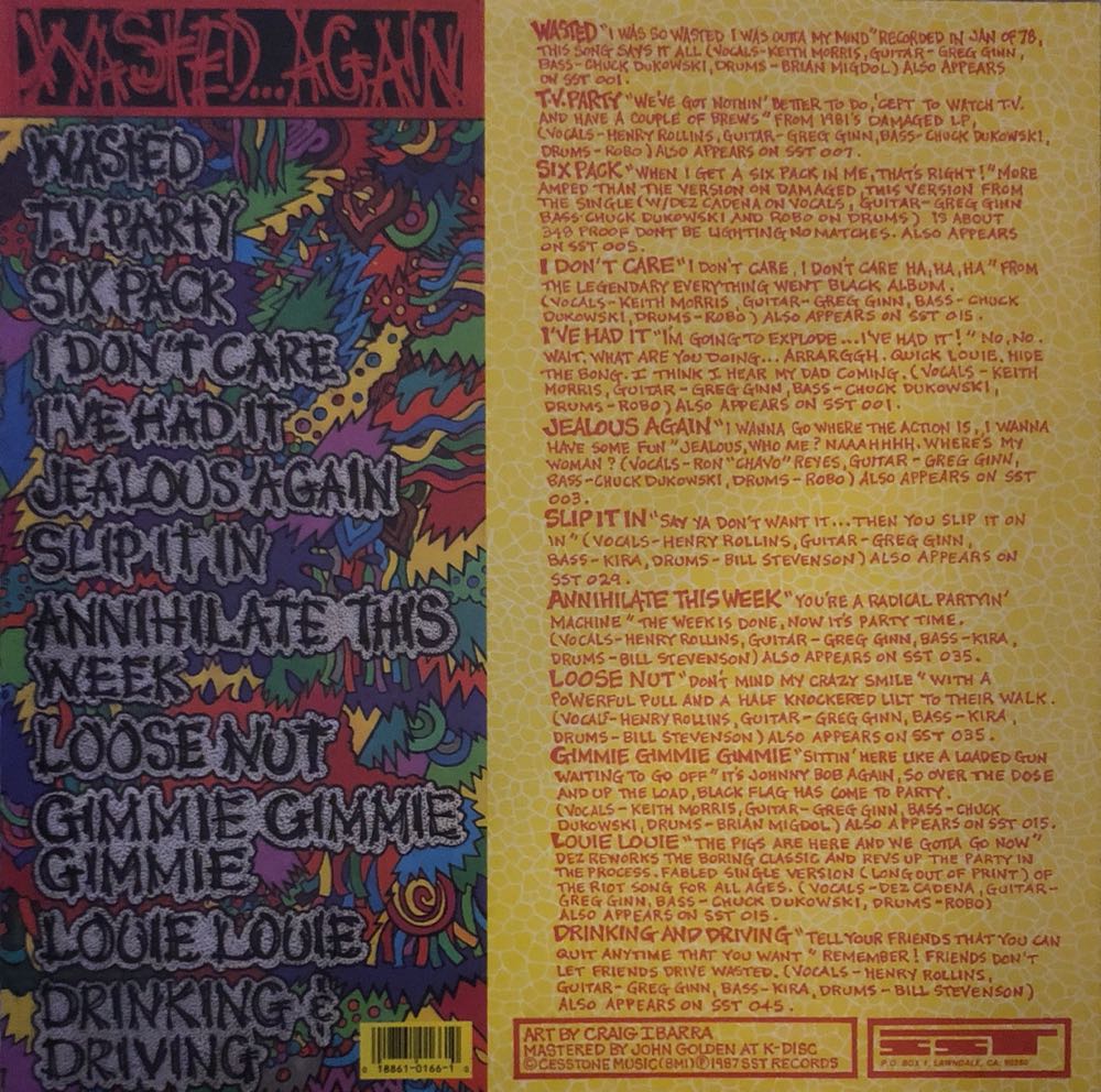 Wasted Again - Black Flag (12” - 33) music collectible [Barcode 018861016610] - Main Image 2