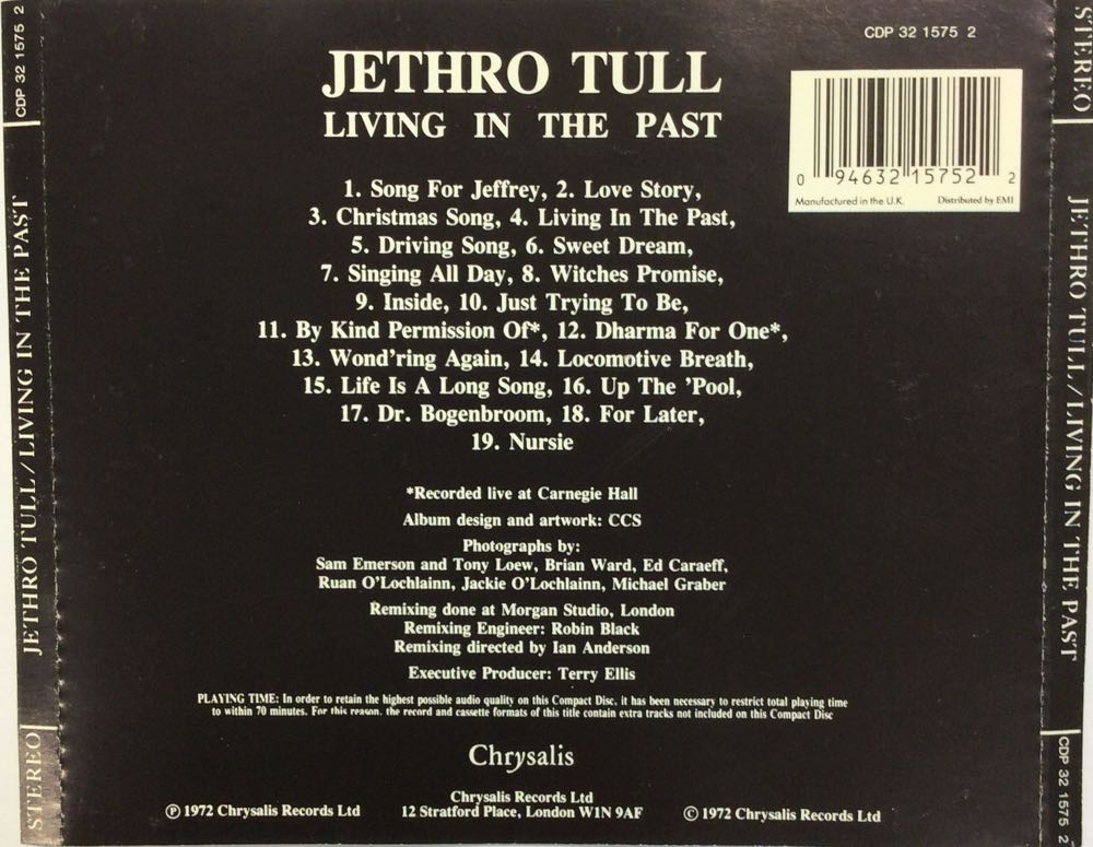 Living in the past - Jethro Tull (CD - 70) music collectible [Barcode 094632157522] - Main Image 3