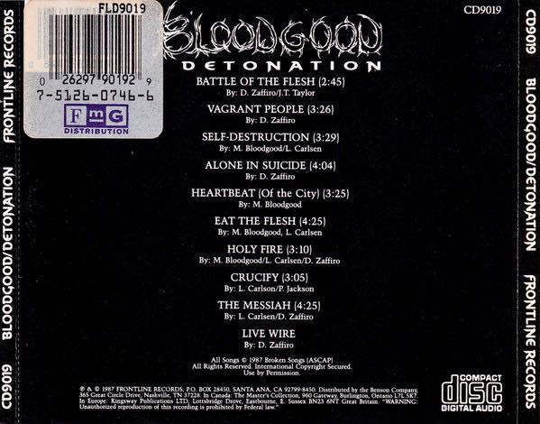 Detonation - Bloodgood (CD - 33) music collectible [Barcode 026297091927] - Main Image 4