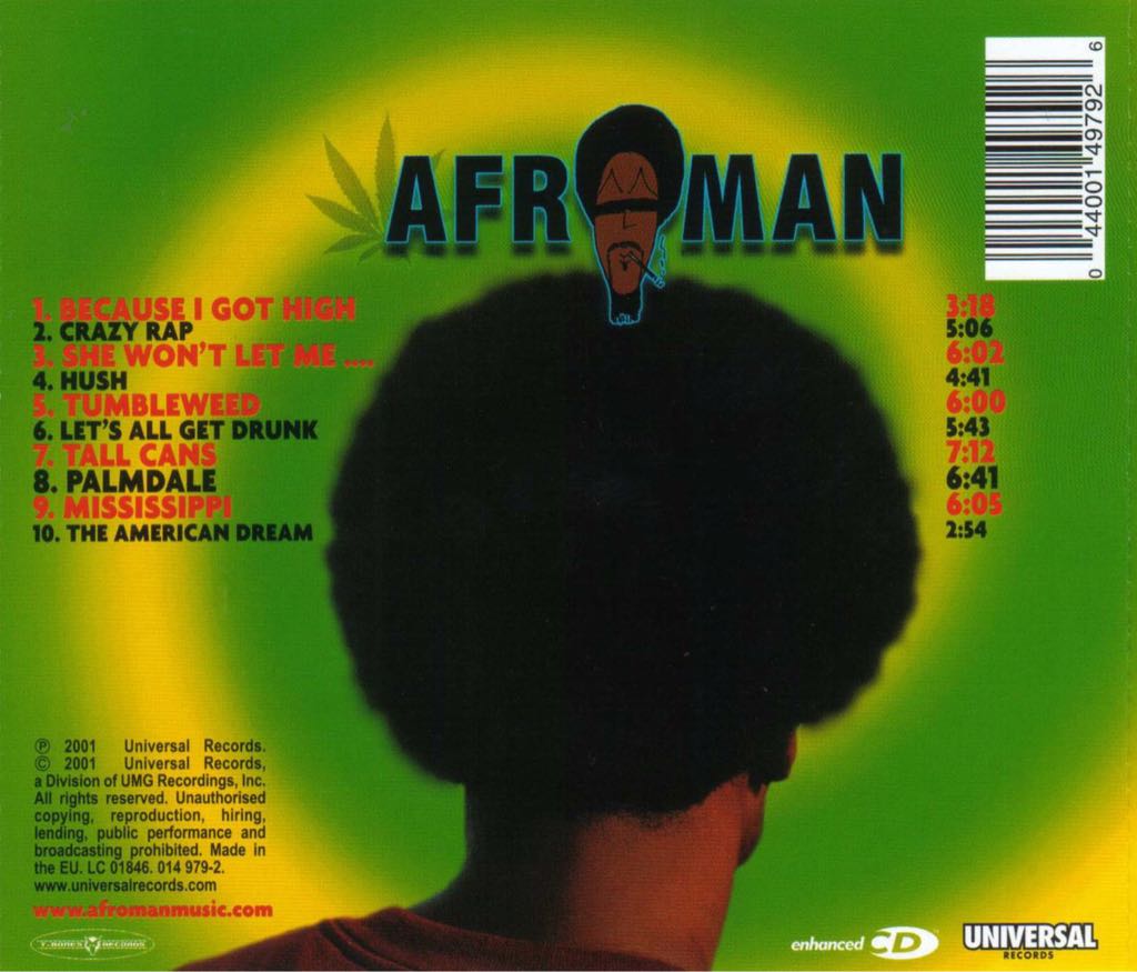 The Good Times - Afroman (MP3 - 59) music collectible [Barcode 044001497926] - Main Image 2