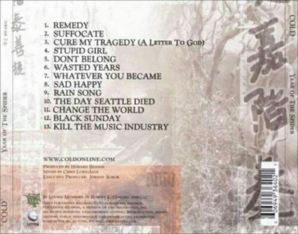 CD : Year of the Spider - Cold (CD - 63) music collectible [Barcode 606949367701] - Main Image 2