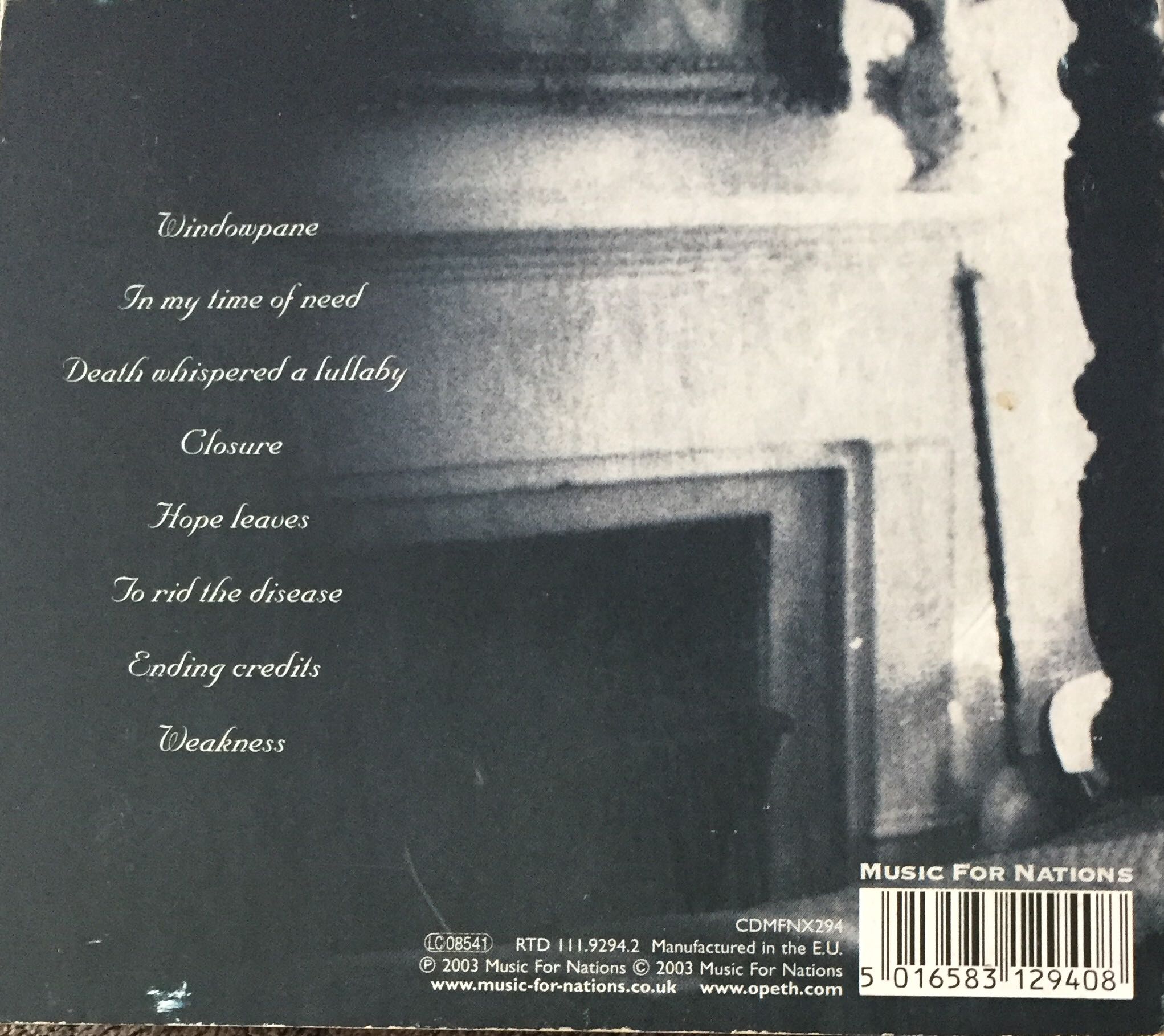 Damnation - Opeth (CD) music collectible [Barcode 5016583129408] - Main Image 2