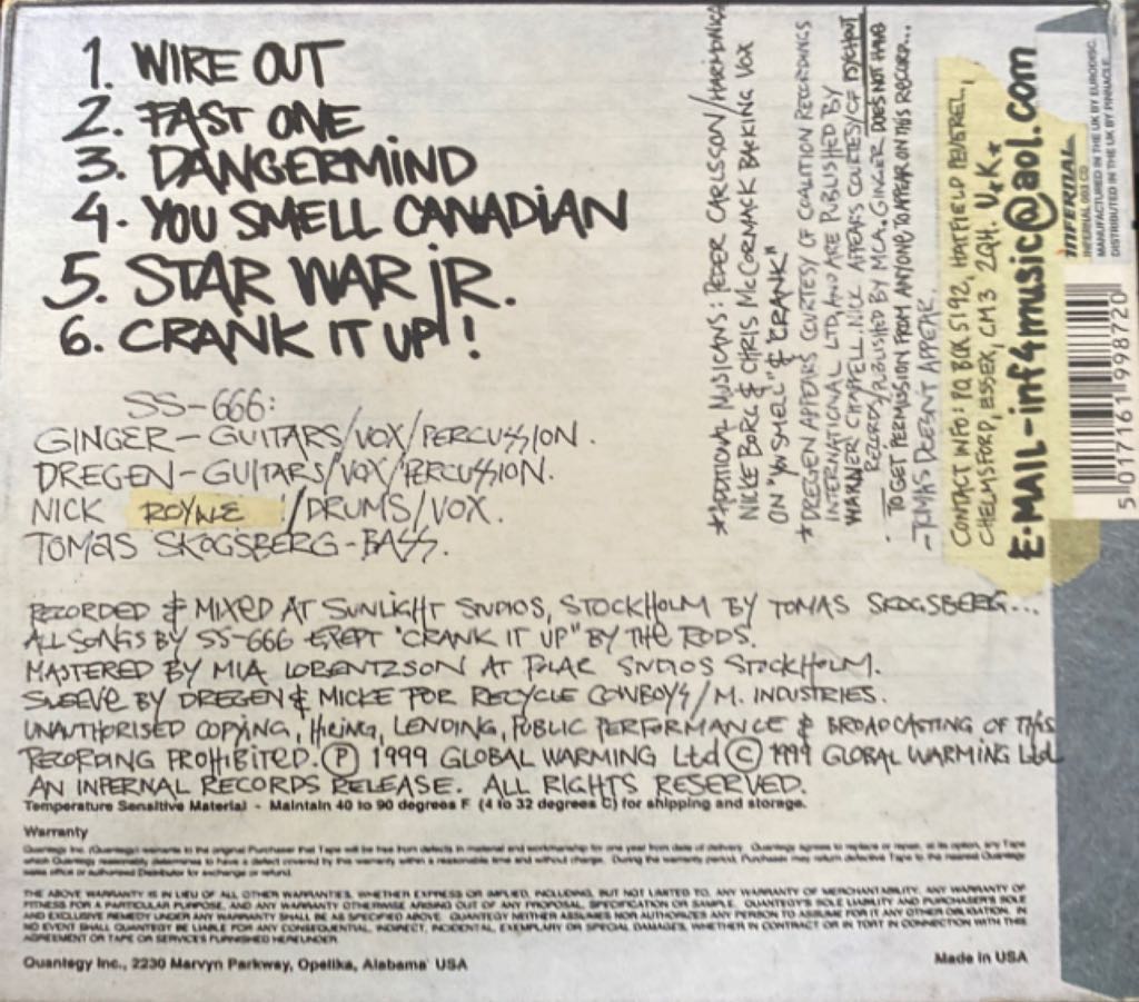 Supershit 666 - Supershit 666 (CD) music collectible [Barcode 5017161998720] - Main Image 2