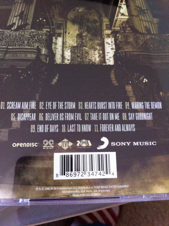 Scream Aim Fire - Bullet For My Valentine (CD - 53) music collectible [Barcode 886972347424] - Main Image 2