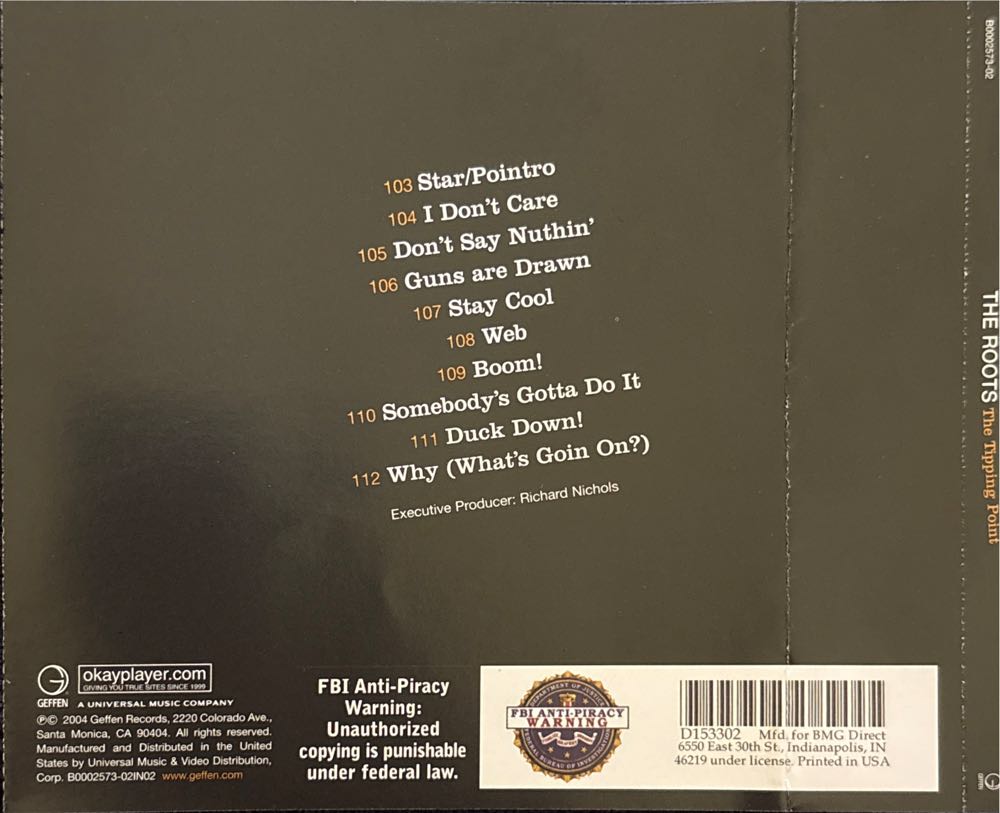 The Tipping Point - Roots, The (CD-R) music collectible [Barcode 602498630679] - Main Image 2