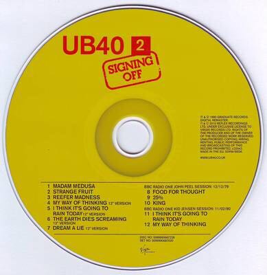 Signing Off - UB40 - UB40 (CD - 66) music collectible [Barcode 077778826125] - Main Image 4