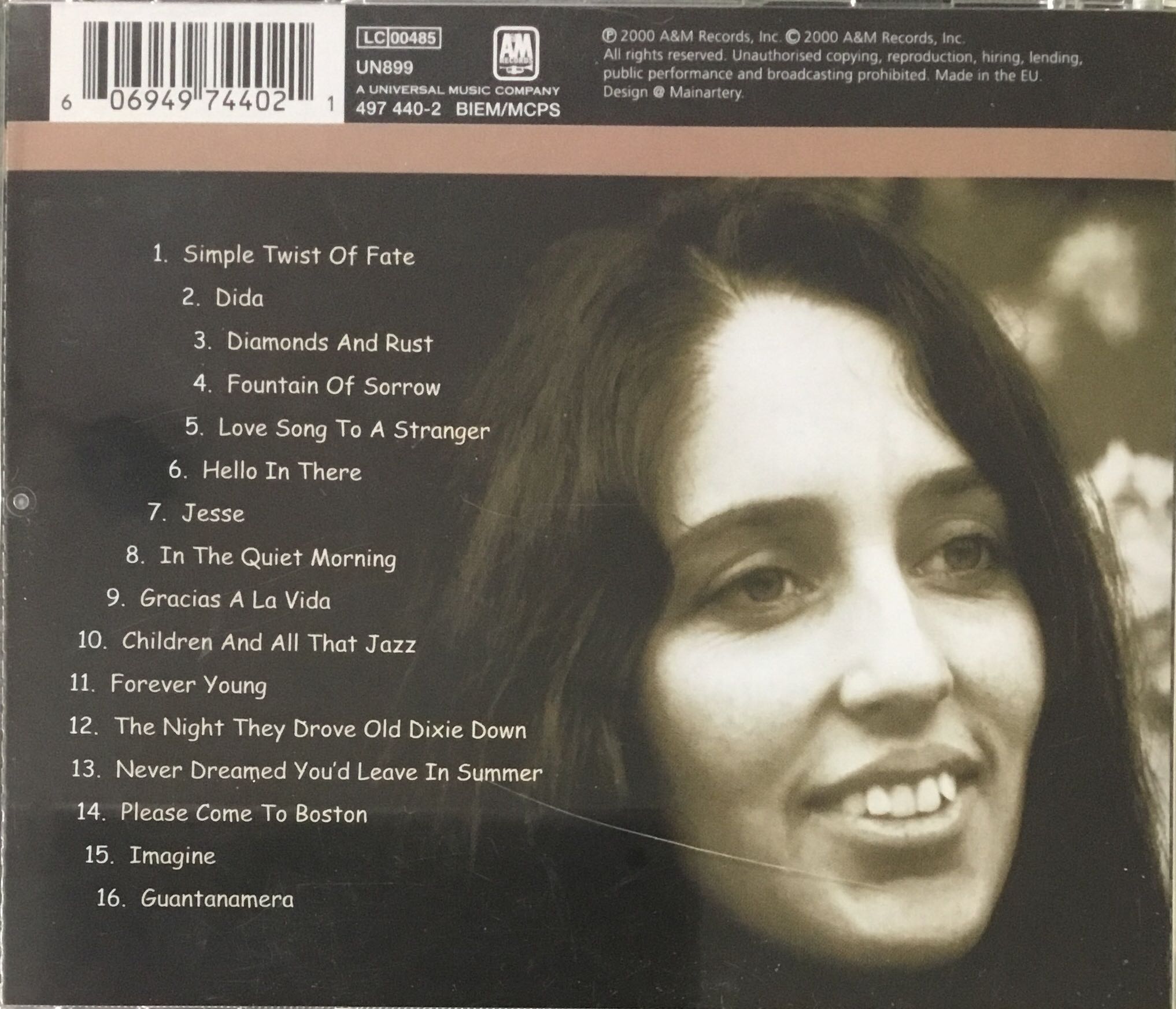 Classic Joan Baez - Baez, Joan (CD - 60) music collectible [Barcode 606949744021] - Main Image 2