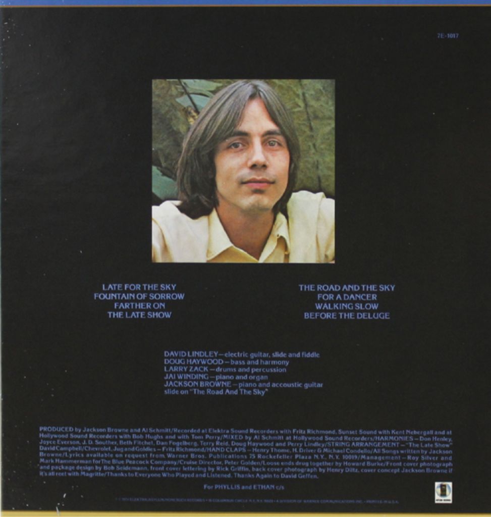 Late for the Sky - Jackson Browne (12”) music collectible - Main Image 2
