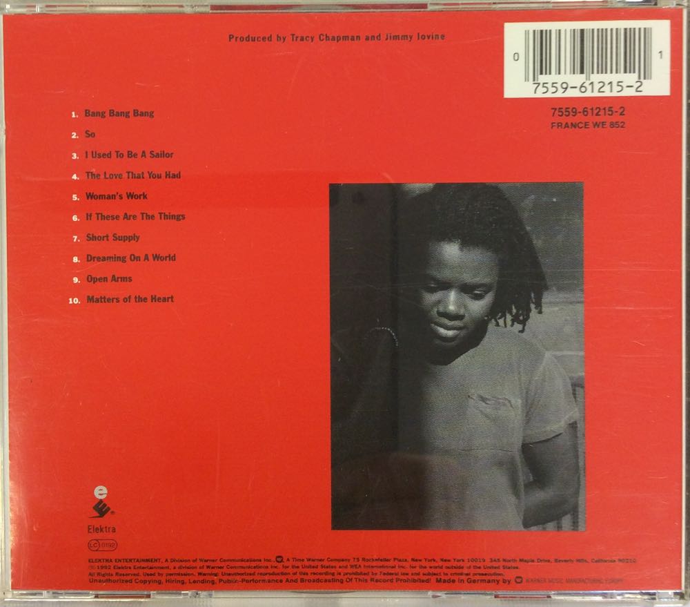 Matters of the Heart - Tracy Chapman (CD - 4353) music collectible [Barcode 075596121521] - Main Image 3