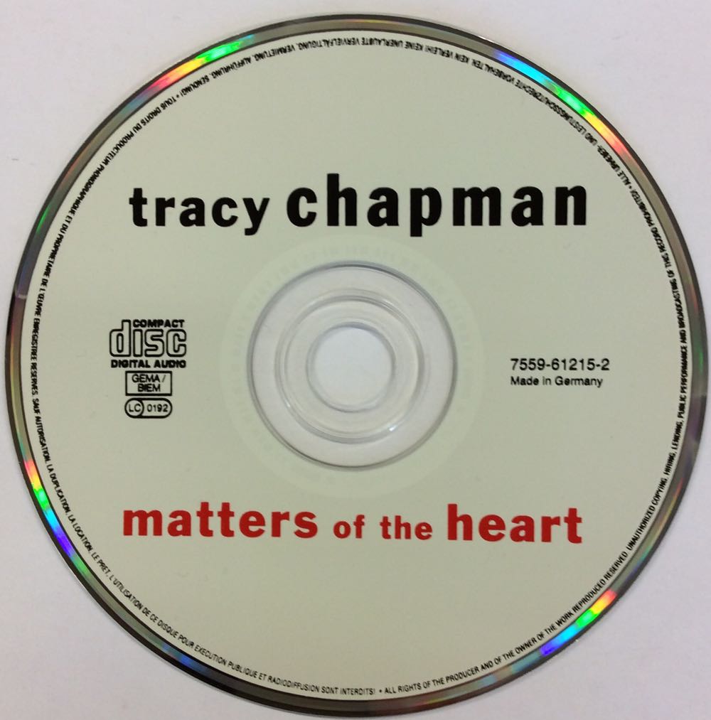 Matters of the Heart - Tracy Chapman (CD - 4353) music collectible [Barcode 075596121521] - Main Image 4