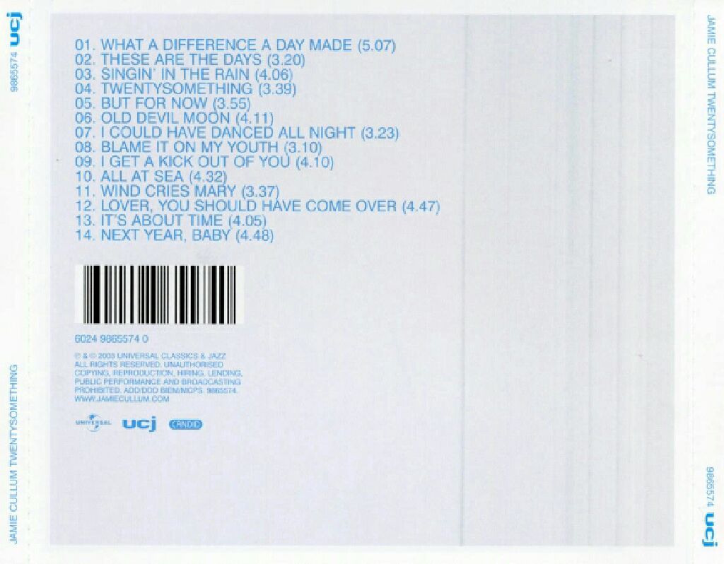 Twentysomething - Jamie Cullum (CD) music collectible [Barcode 602498655740] - Main Image 2