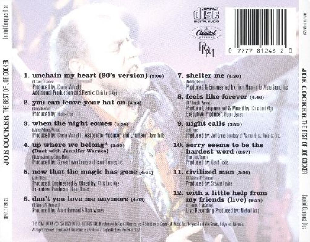 The Best Of Joe Cocker - Joe Cocker music collectible [Barcode 400112051158] - Main Image 2