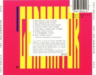 Big Generator - Yes (CD - 43) music collectible [Barcode 075679052223] - Main Image 2