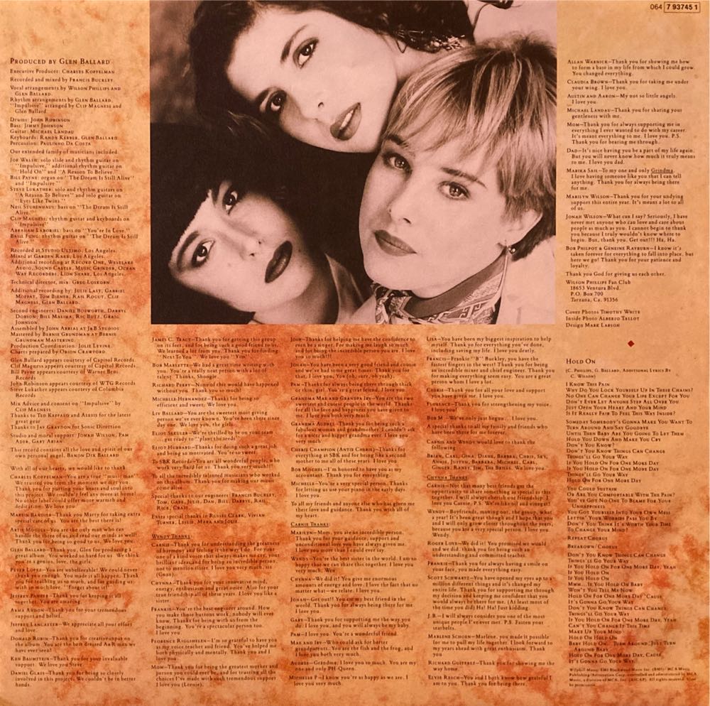 Wilson Phillips - Wilson Phillips (12” - 46) music collectible [Barcode 077779374519] - Main Image 3