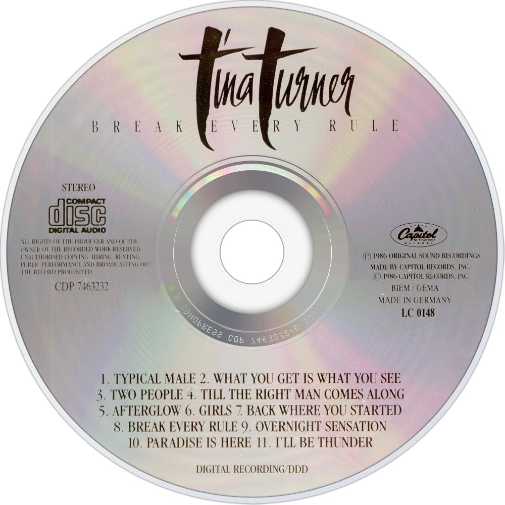 Break Every Rule - Tina Turner (CD - 50) music collectible [Barcode 077774632324] - Main Image 4