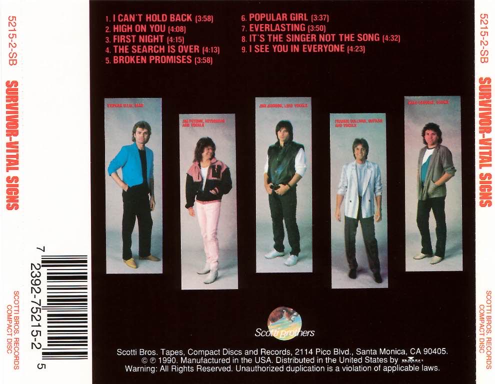 Vital Signs - Survivor (CD) music collectible [Barcode 074643957823] - Main Image 2