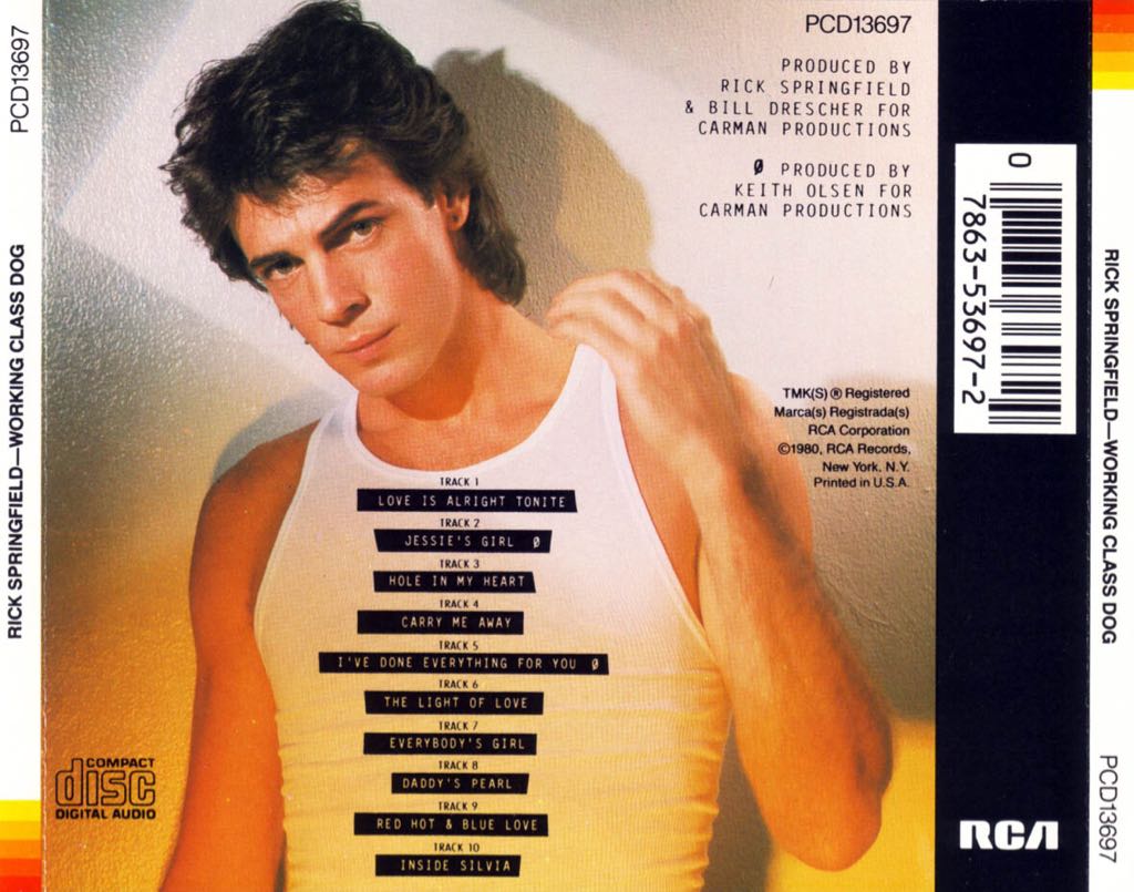 Working Class Dog - Rick Springfield (CD) music collectible [Barcode 078635369724] - Main Image 2