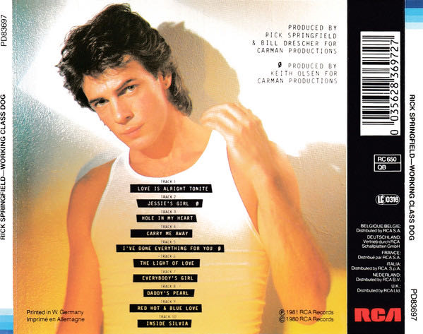 Working Class Dog - Rick Springfield (CD) music collectible [Barcode 078635369724] - Main Image 4
