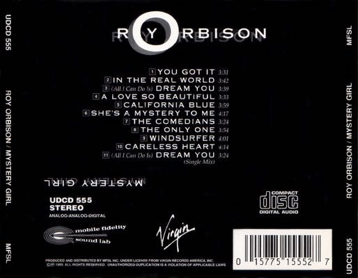 Mystery Girl - Orbison, Roy (12”) music collectible [Barcode 066746257610] - Main Image 2