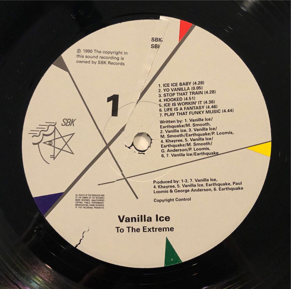Vanilla Ice - To the Extreme - Vanilla Ice (12”) music collectible [Barcode 077779532513] - Main Image 3