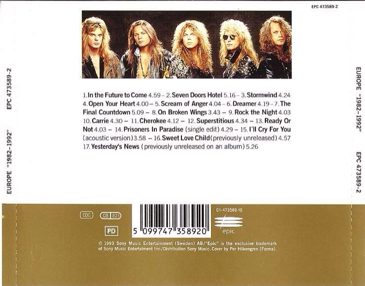 Europe 1982-1993 - Europe (CD - 76) music collectible [Barcode 5099747358920] - Main Image 2