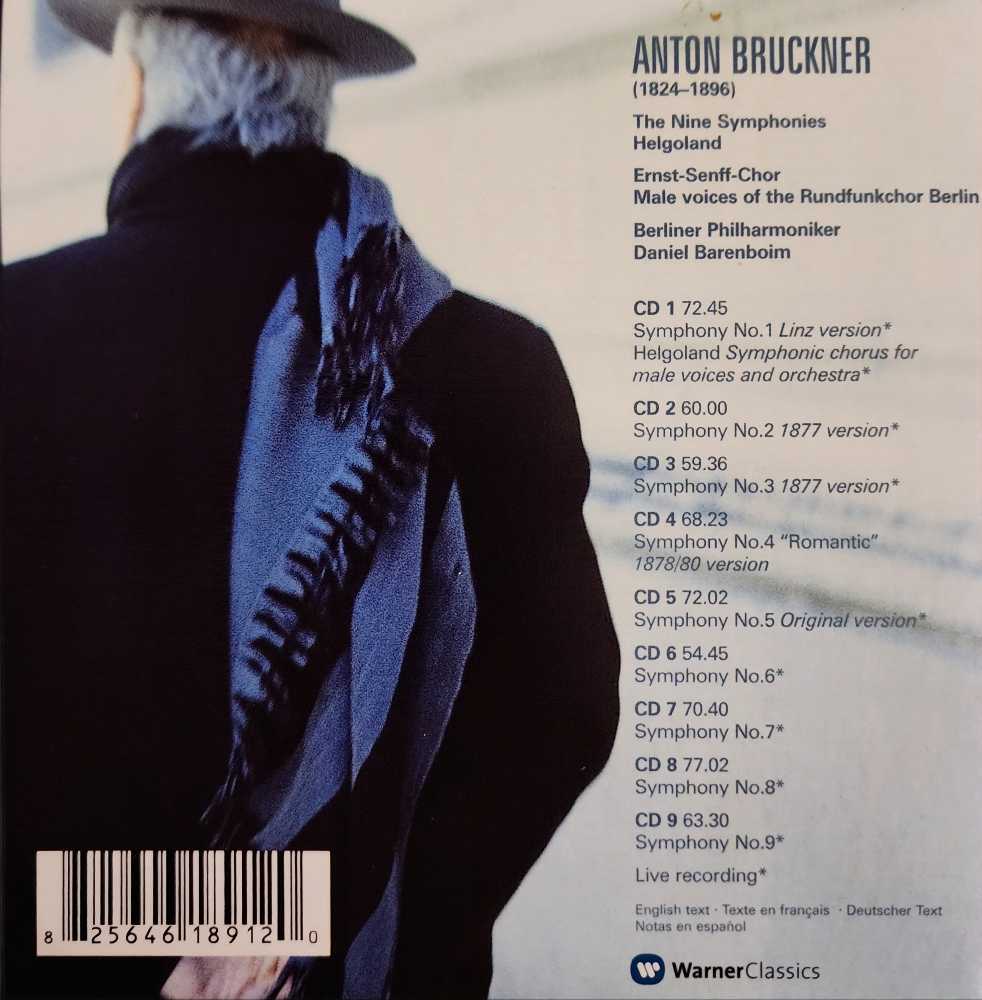 Bruckner The Nine Symphonies Daniel Barenboim Ernst Senff Chor - Daniel Barenboim (CD) music collectible [Barcode 825646189120] - Main Image 2