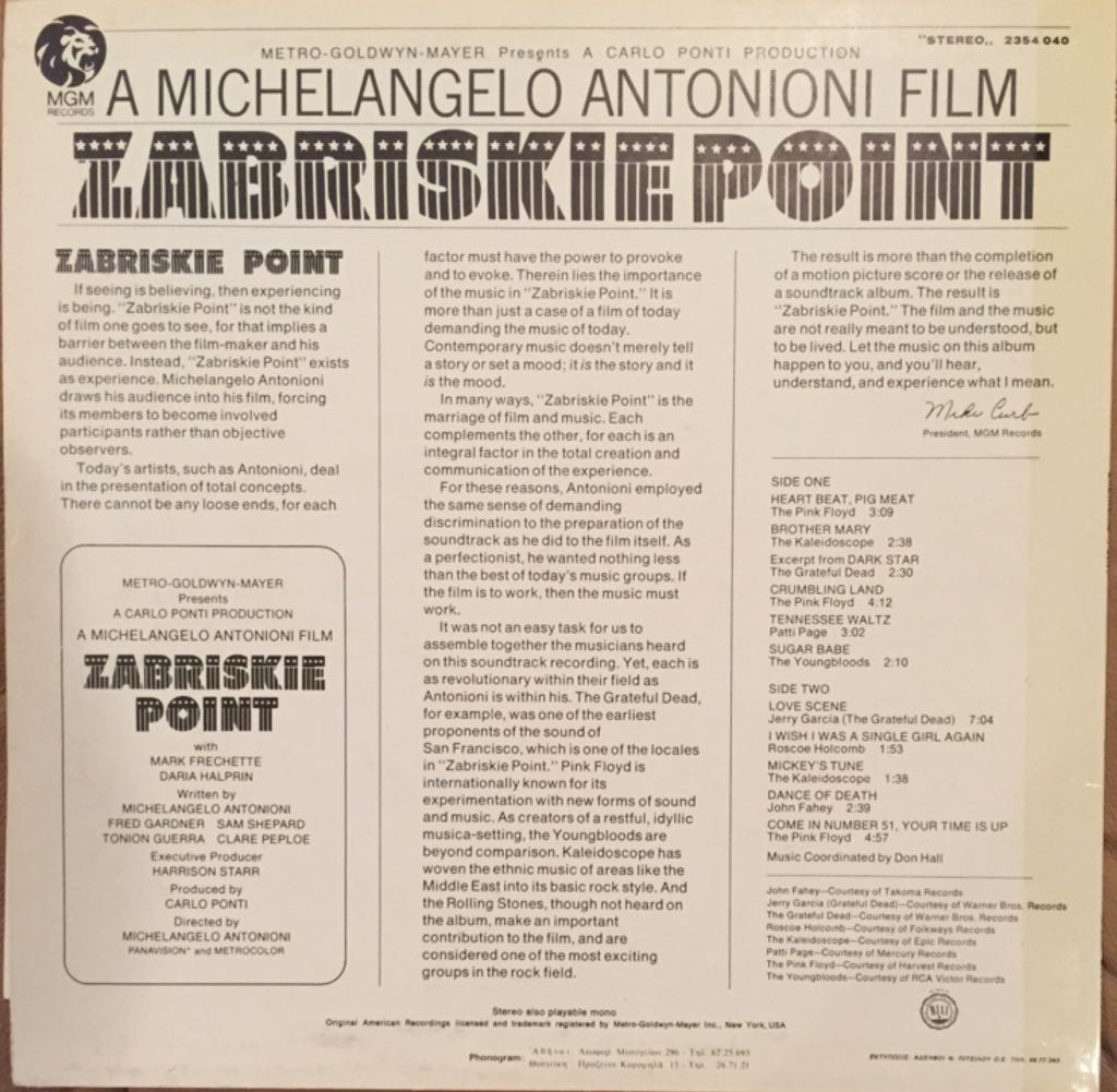 Zabriskie Point - Pink Floyd (12” - 13) music collectible [Barcode 8713748980573] - Main Image 2