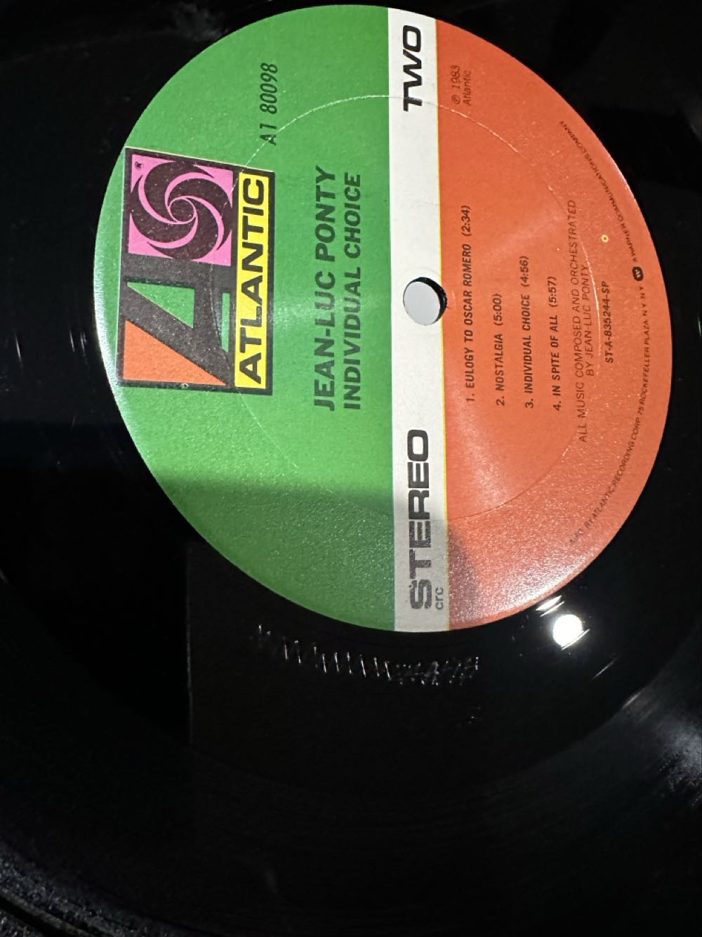 Individual Choice - Ponty, Jean-Luc (12”) music collectible [Barcode 075678009815] - Main Image 3