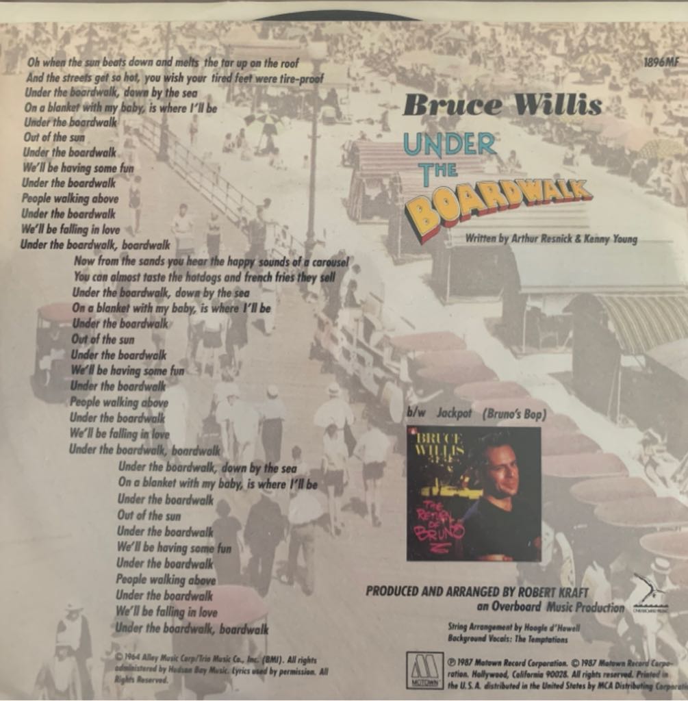 Under The Boardwalk - Bruce Willis (7”) music collectible [Barcode 5012394134976] - Main Image 2