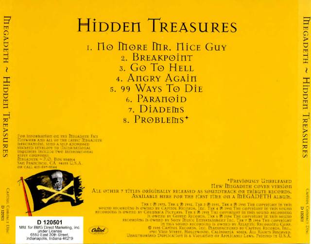 Hidden Treasures - Megadeth (CD) music collectible [Barcode 094639376629] - Main Image 2