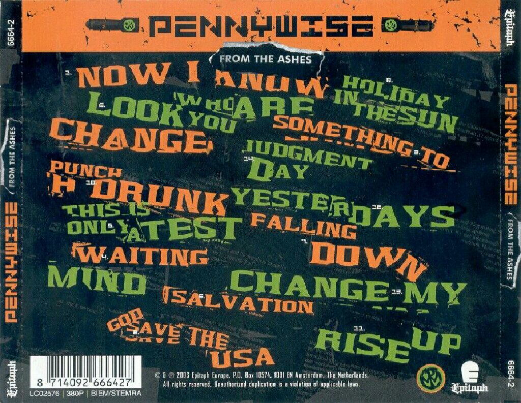 From The Ashes - Pennywise (CD/DVD - 41) music collectible [Barcode 045778666423] - Main Image 2