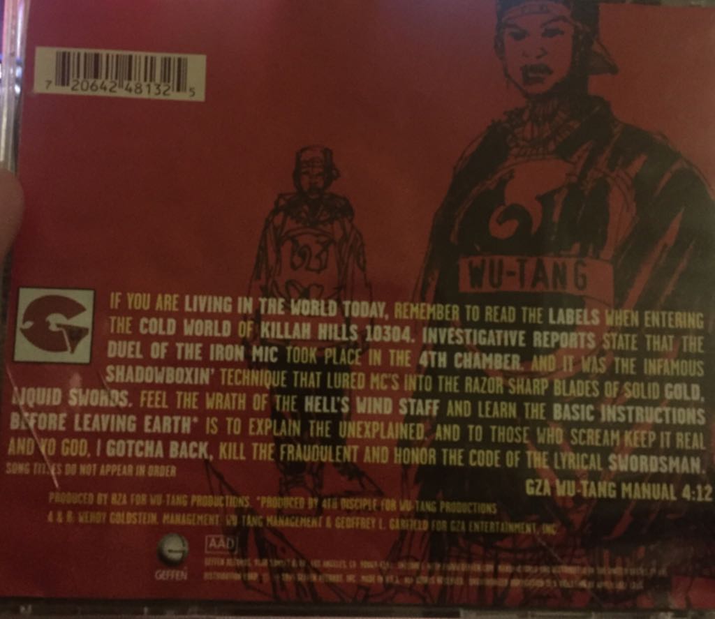 Liquid Swords - Genius* / GZA (CD - 51) music collectible [Barcode 720642481325] - Main Image 2