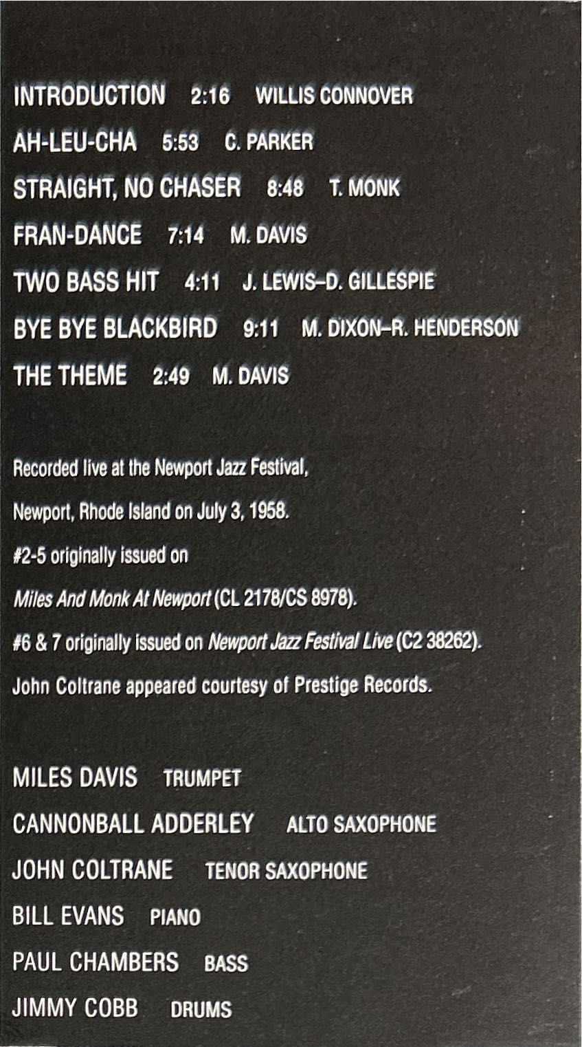Miles Davis At Newport 1958 - Davis, Miles (CD - 41) music collectible [Barcode 886972330921] - Main Image 3