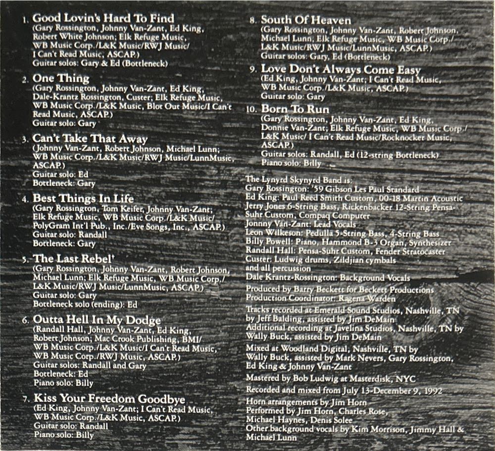 Last Rebel - Lynyrd Skynyrd (CD - 50) music collectible [Barcode 075678244728] - Main Image 3