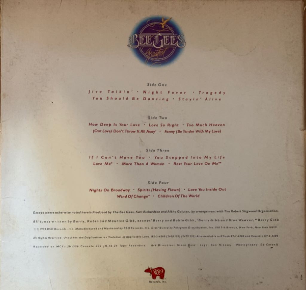 Greatest - Bee Gees (12” - 83) music collectible - Main Image 2