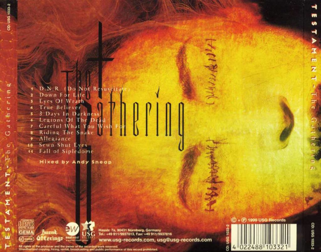 THE GATHERING - Testament (CD) music collectible [Barcode 656191005326] - Main Image 2
