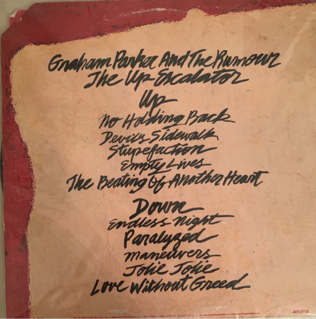 The Up Escalator - Parker, Graham (12”) music collectible - Main Image 2