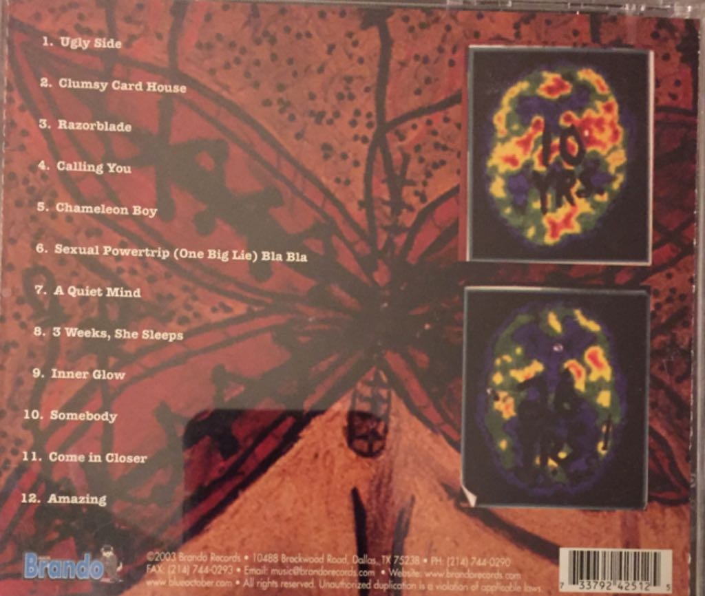 History for Sale - Blue October (CD) music collectible [Barcode 733792425125] - Main Image 2