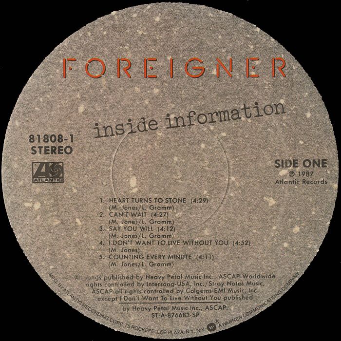 Inside Information - Foreigner (Cassette) music collectible - Main Image 2