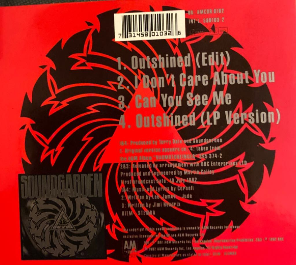 Outshined - EP - Soundgarden (CD) music collectible [Barcode 731458010326] - Main Image 2