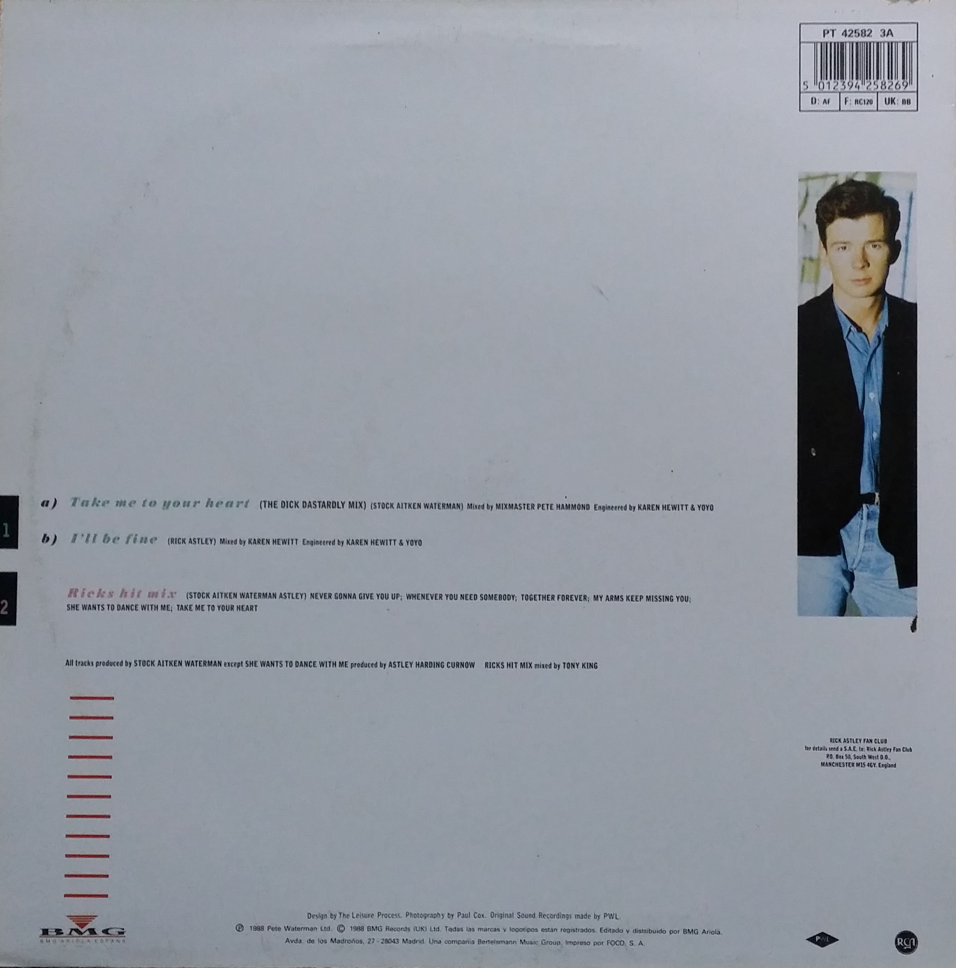 Take Me To Your Heart - Rick Astley (12”) music collectible - Main Image 2