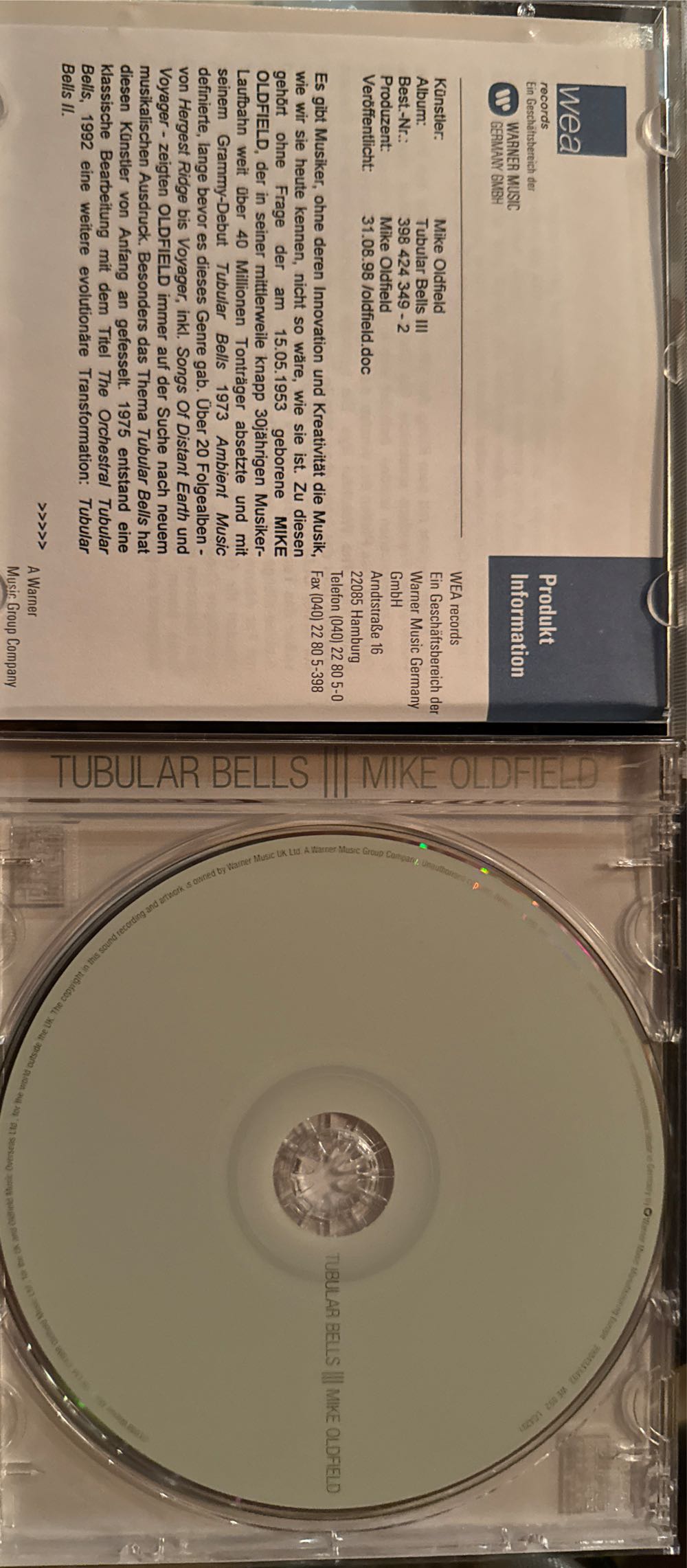 Tubular Bells III - Mike Oldfield (CD - 47) music collectible [Barcode 639842434928] - Main Image 3