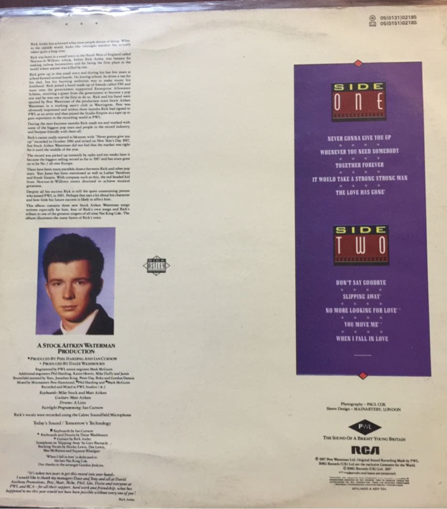 Whenever You Need Somebody - Astley, Rick (Cassette) music collectible [Barcode 078635682243] - Main Image 2